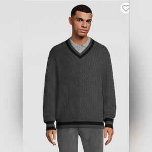 NWOT Hudson North Columbia Wool Contrast V-Neck Swaeter size L